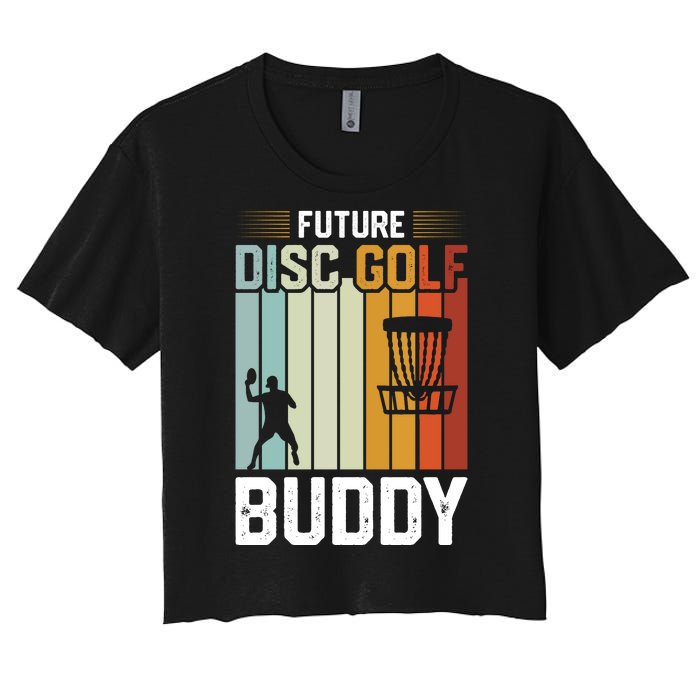 Vintage Future Disc Golf Buddy Frolf Flying Disc Sport Women's Crop Top Tee