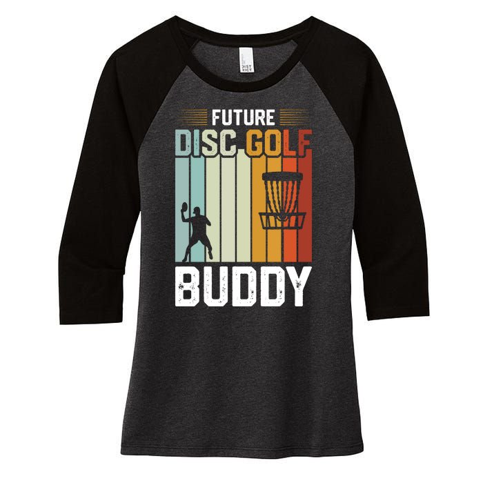 Vintage Future Disc Golf Buddy Frolf Flying Disc Sport Women's Tri-Blend 3/4-Sleeve Raglan Shirt