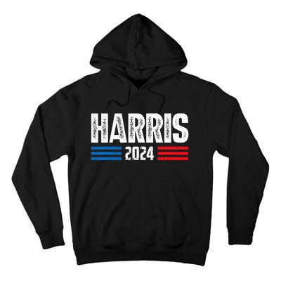 Vote For Democracy Retro Us Flag Vote Kamala Harris 2024 Tall Hoodie