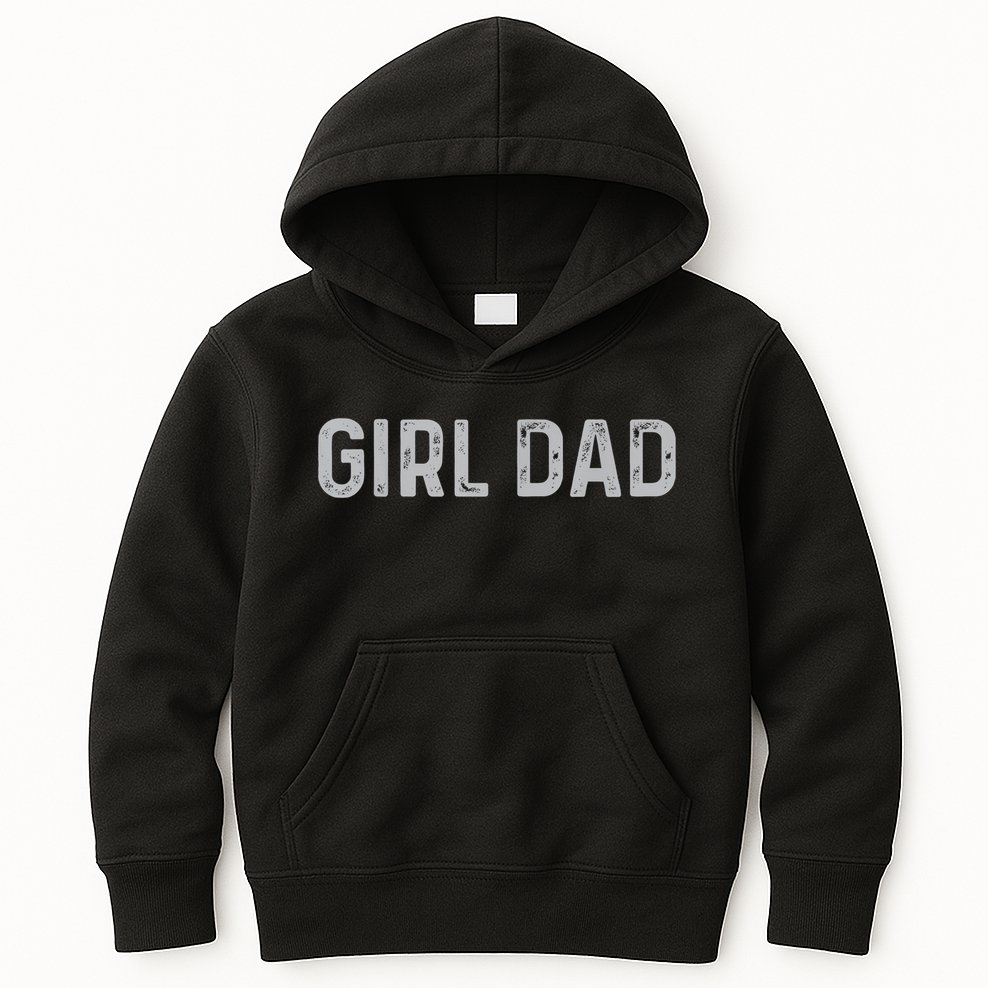Vintage Fathers Day Girl Dad Shirt  Proud Father of girl Kids Hoodie