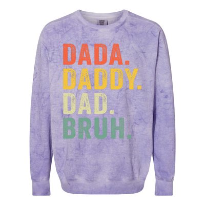 Vintage Funny Dada Daddy Dad Bruh Gifts Colorblast Crewneck Sweatshirt