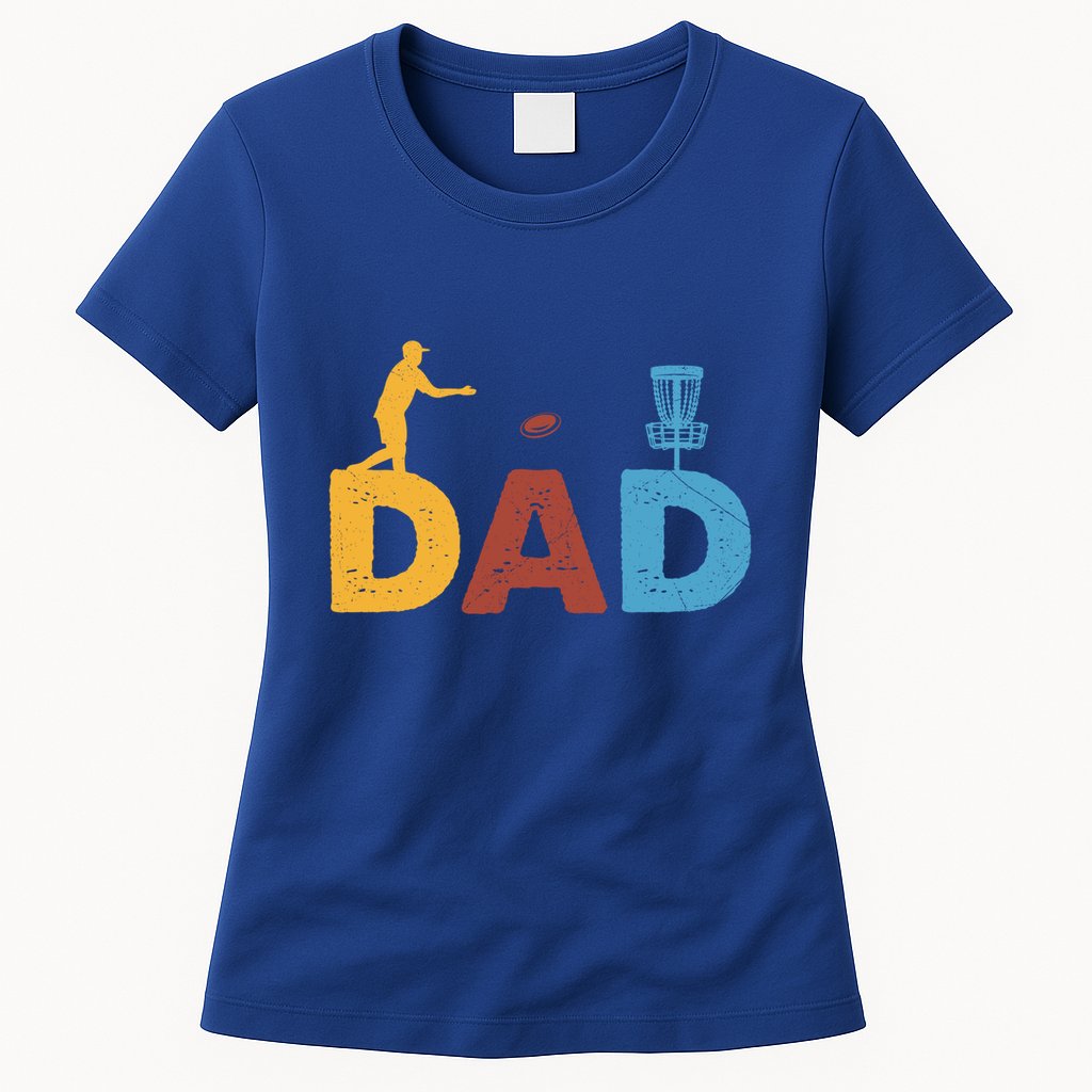 Vintage FatherS Day Best Dad By Par Cute Disc Golf Gift Womens T-Shirt