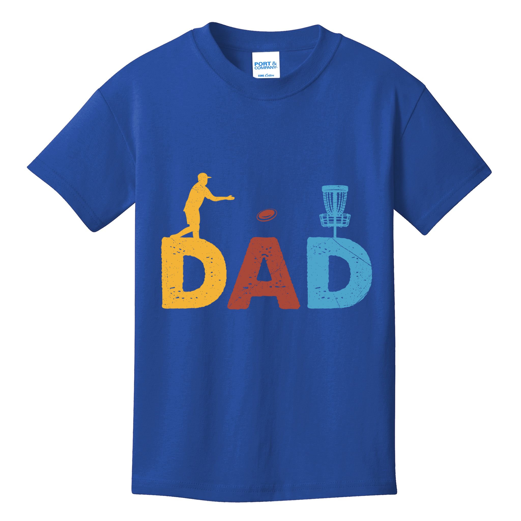 Vintage FatherS Day Best Dad By Par Cute Disc Golf Gift Kids T-Shirt