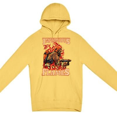 Volunteer Fire Departt Fire Impervious To Flames Gift Premium Pullover Hoodie