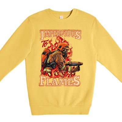 Volunteer Fire Departt Fire Impervious To Flames Gift Premium Crewneck Sweatshirt