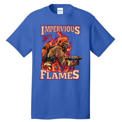 Volunteer Fire Departt Fire Impervious To Flames Gift Tall T-Shirt