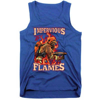 Volunteer Fire Departt Fire Impervious To Flames Gift Tank Top