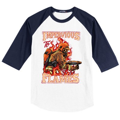 Volunteer Fire Departt Fire Impervious To Flames Gift Baseball Sleeve Shirt