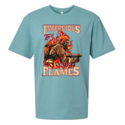 Volunteer Fire Departt Fire Impervious To Flames Gift Sueded Cloud Jersey T-Shirt