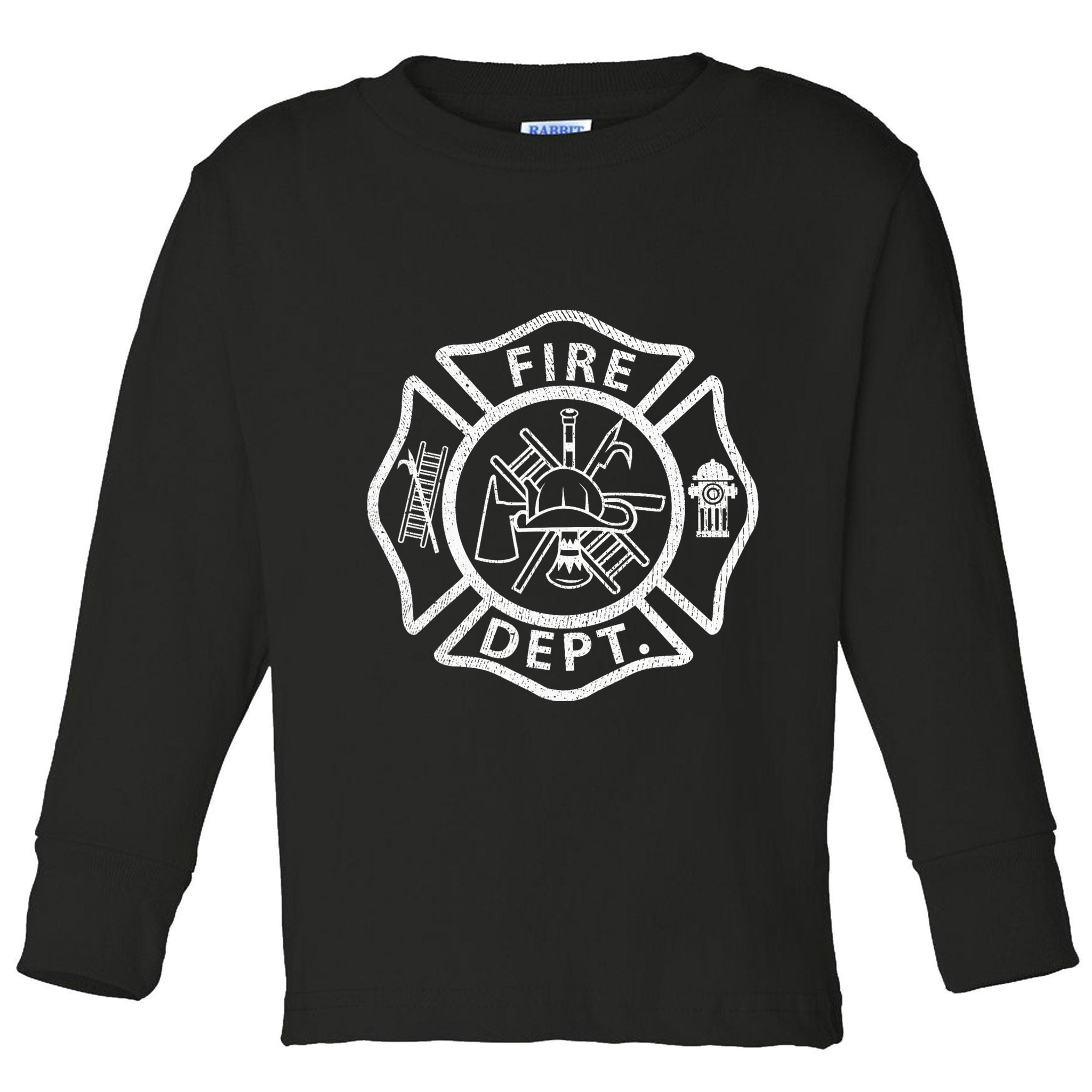 Vintage Fire Department Uniform Fireman Firefighter Toddler Long Sleeve Shirt