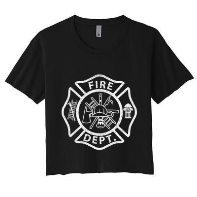 Vintage Fire Department Uniform Fireman Firefighter Crop Top