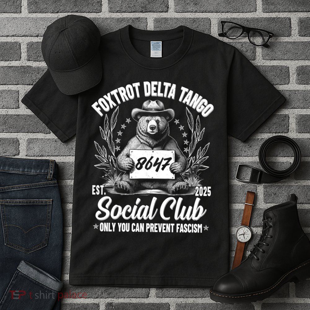 Vintage Foxtrot Delta Tango Social Club 8647 Ranger Bear Tall T-Shirt