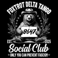 Vintage Foxtrot Delta Tango Social Club 8647 Ranger Bear Drawstring Bag