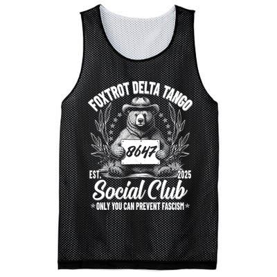 Vintage Foxtrot Delta Tango Social Club 8647 Ranger Bear Mesh Reversible Basketball Jersey Tank