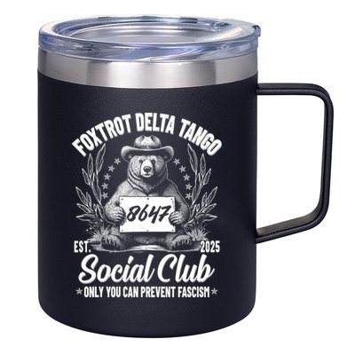 Vintage Foxtrot Delta Tango Social Club 8647 Ranger Bear 12oz Stainless Steel Coffee Mug