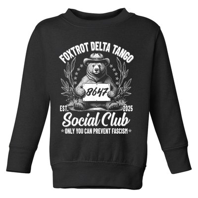 Vintage Foxtrot Delta Tango Social Club 8647 Ranger Bear Toddler Sweatshirt