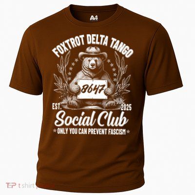 Vintage Foxtrot Delta Tango Social Club 8647 Ranger Bear Performance Shirt