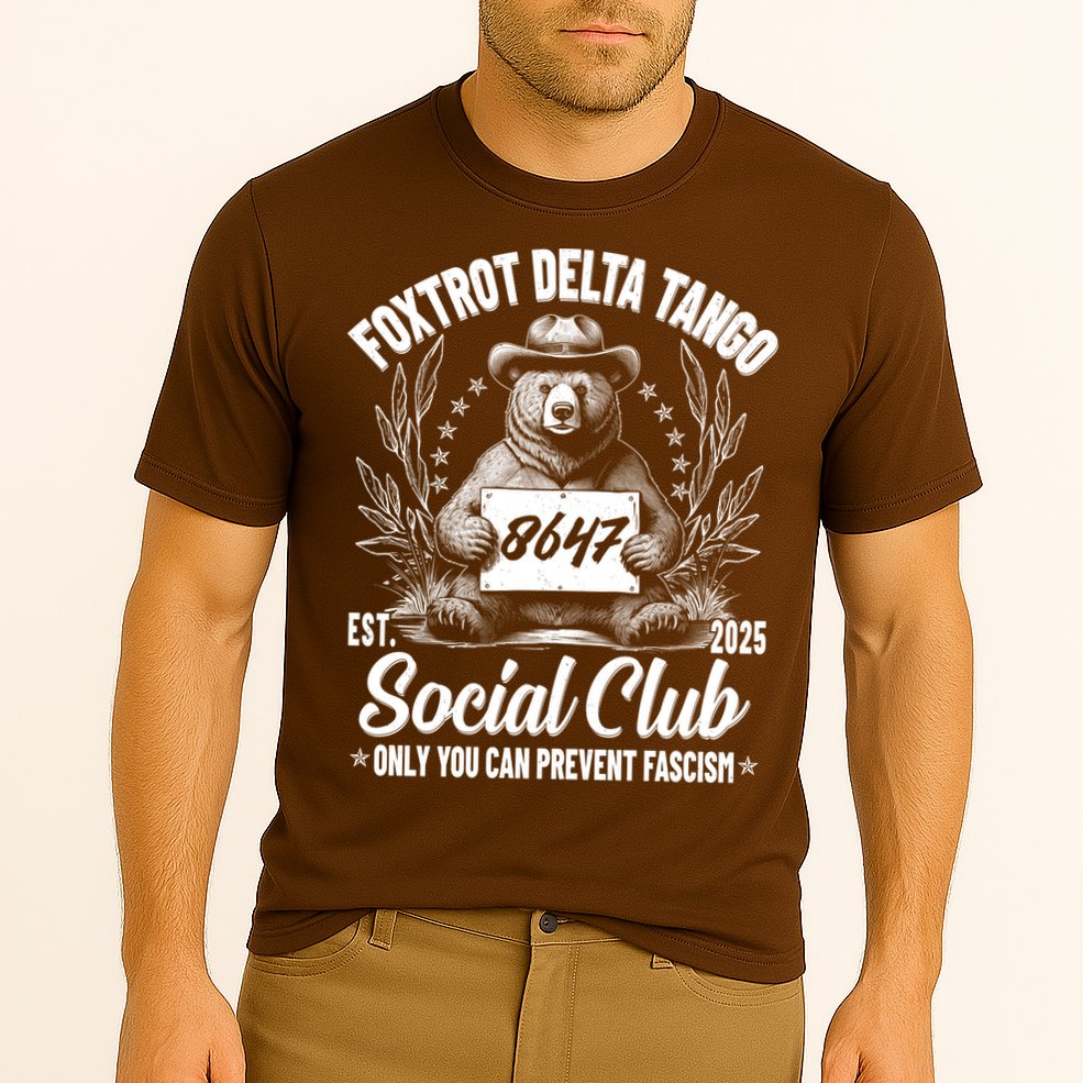 Vintage Foxtrot Delta Tango Social Club 8647 Ranger Bear Cooling Performance Crew T-Shirt