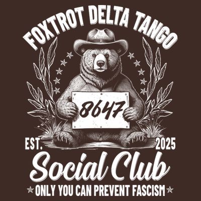 Vintage Foxtrot Delta Tango Social Club 8647 Ranger Bear T-Shirt
