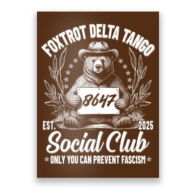 Vintage Foxtrot Delta Tango Social Club 8647 Ranger Bear Poster