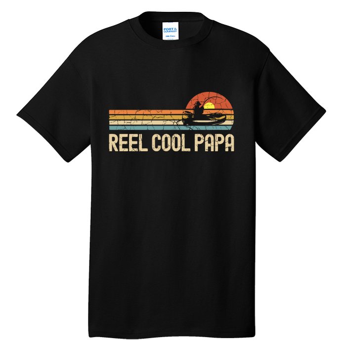 Vintage Fathers Day Gifts Funny Fishing Reel Cool Papa Dad Joke Tall T-Shirt