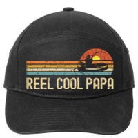 Vintage Fathers Day Gifts Funny Fishing Reel Cool Papa Dad Joke 7-Panel Snapback Hat