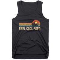 Vintage Fathers Day Gifts Funny Fishing Reel Cool Papa Dad Joke Tank Top