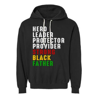 Vintage Fathers Day Strong African American Black Father Garment-Dyed Fleece Hoodie