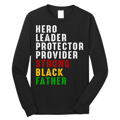 Vintage Fathers Day Strong African American Black Father Long Sleeve Shirt