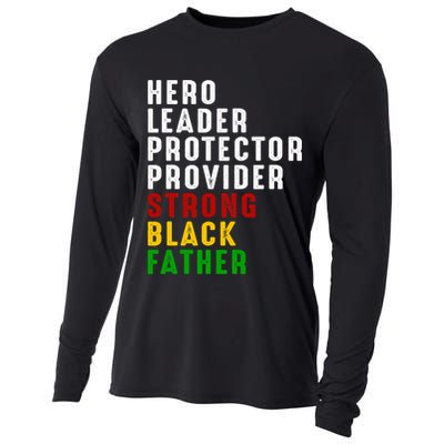 Vintage Fathers Day Strong African American Black Father Cooling Performance Long Sleeve Crew