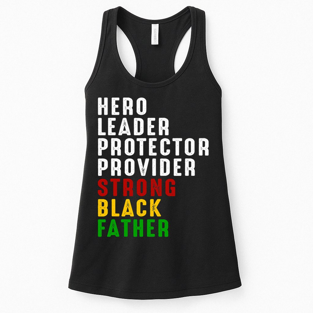 Vintage Fathers Day Strong African American Black Father Womens Tank Top
