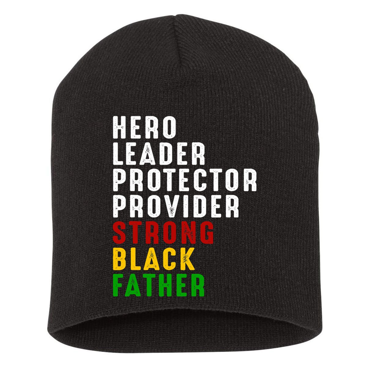 Vintage Fathers Day Strong African American Black Father Short Acrylic Beanie