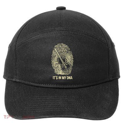 Violin Fingerprint Dna Violin Player Violinist Musician 7-Panel Snapback Hat