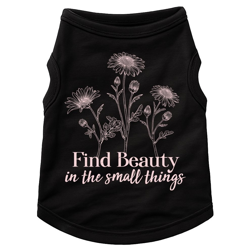 Vintage Floral Daisies Find Beauty In The Small Things Doggie Tank