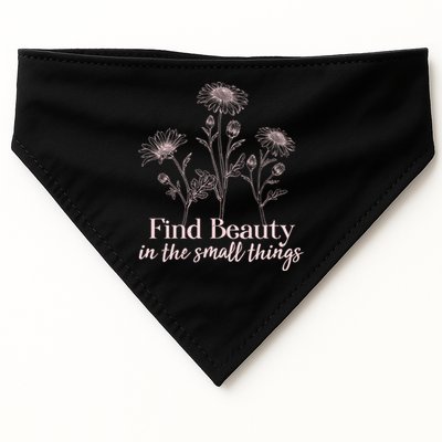 Vintage Floral Daisies Find Beauty In The Small Things USA-Made Doggie Bandana