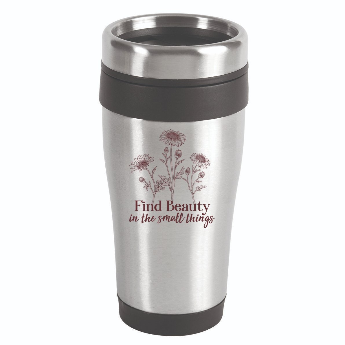 Vintage Floral Daisies Find Beauty In The Small Things 16oz Travel Tumbler