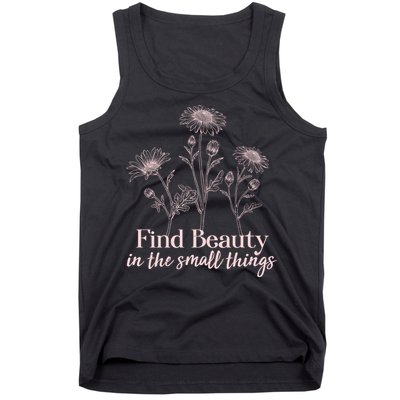 Vintage Floral Daisies Find Beauty In The Small Things Tank Top