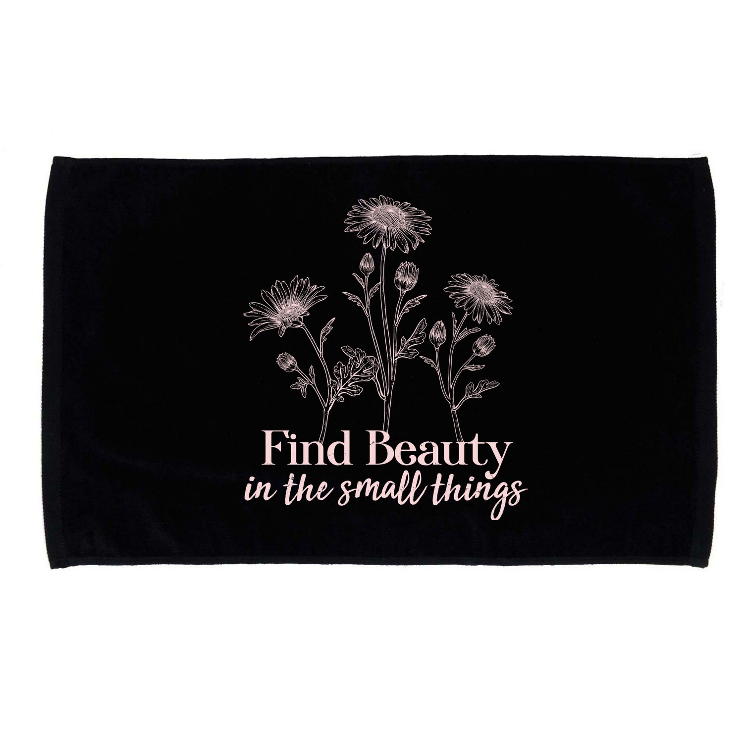 Vintage Floral Daisies Find Beauty In The Small Things Microfiber Hand Towel