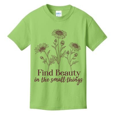 Vintage Floral Daisies Find Beauty In The Small Things Kids T-Shirt