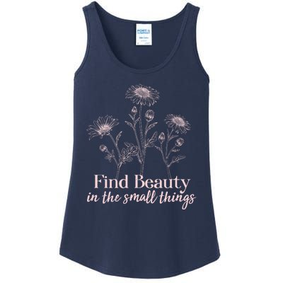 Vintage Floral Daisies Find Beauty In The Small Things Ladies Essential Tank