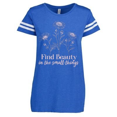 Vintage Floral Daisies Find Beauty In The Small Things Enza Ladies Jersey Football T-Shirt