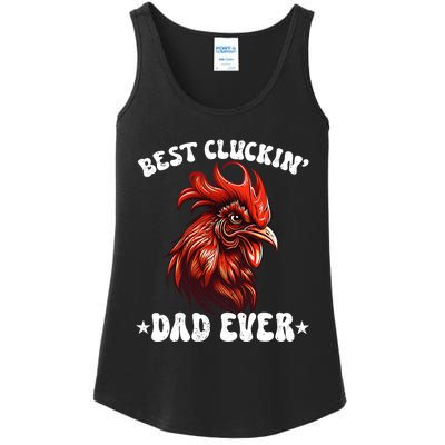 Vintage Fathers Day Tee Chicken Dad Best Cluckin Dad Ever Ladies Essential Tank