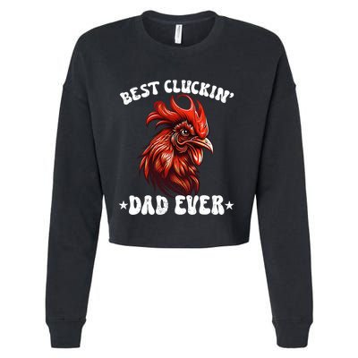 Vintage Fathers Day Tee Chicken Dad Best Cluckin Dad Ever Cropped Pullover Crew