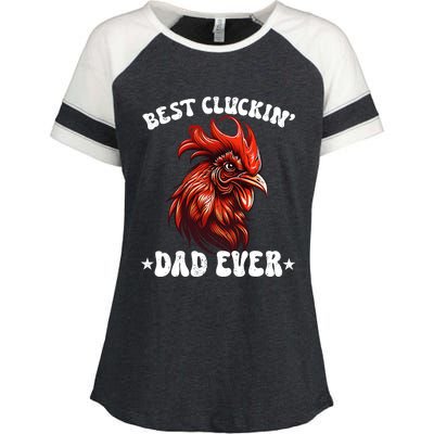 Vintage Fathers Day Tee Chicken Dad Best Cluckin Dad Ever Enza Ladies Jersey Colorblock Tee