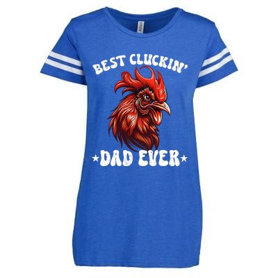 Vintage Fathers Day Tee Chicken Dad Best Cluckin Dad Ever Enza Ladies Jersey Football T-Shirt