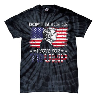 Vintage Flag DonT Blame Me I Voted For Trump Tie-Dye T-Shirt