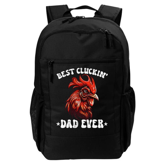 Vintage Fathers Day Tee Chicken Dad Best Cluckin Dad Ever Daily Commute Backpack