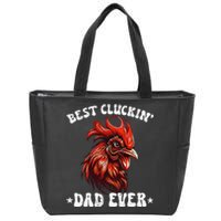 Vintage Fathers Day Tee Chicken Dad Best Cluckin Dad Ever Zip Tote Bag