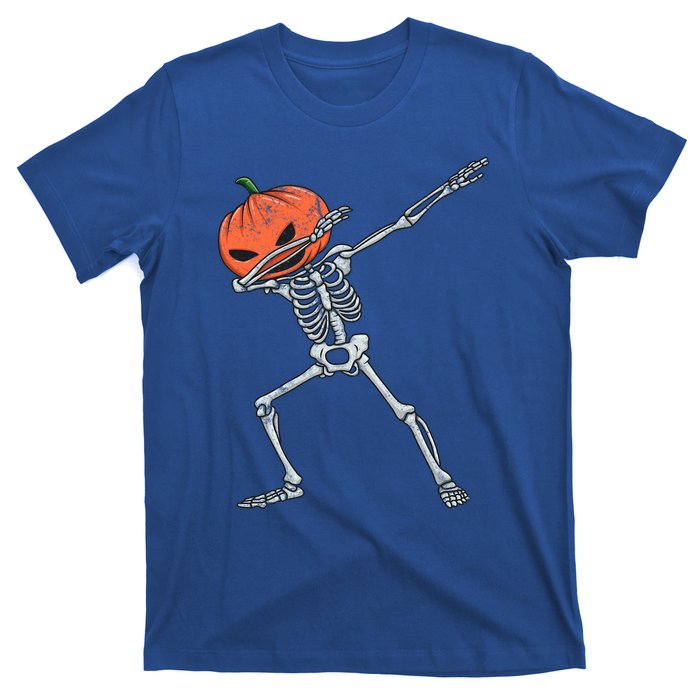 Vintage Funny Dabbing Skeleton Pumpkin Head Halloween Dab Gift T-Shirt