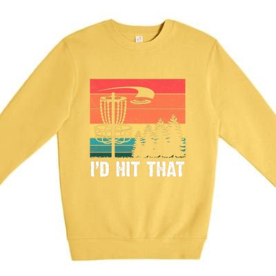 Vintage Frisbee Disc Sport I'd Hit That Funny Disc Golf Premium Crewneck Sweatshirt